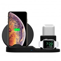 2020 Trending Product Cellphone Qi Wireless Charger Portable 3 in 1 Charging Station For iPhone Earbuds Air Pod