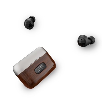 factory wholesalblue tooth wireless in ear touch control wooden earphones audifonos para celular headphones earbuds with barcode